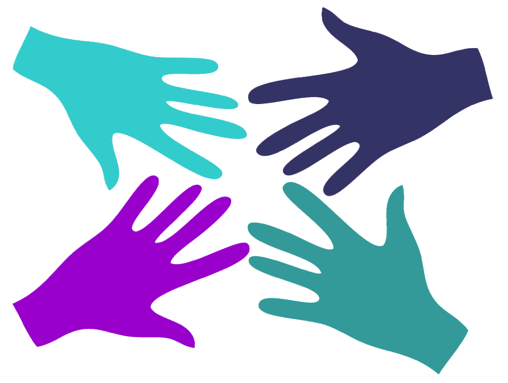 Group of helping hands