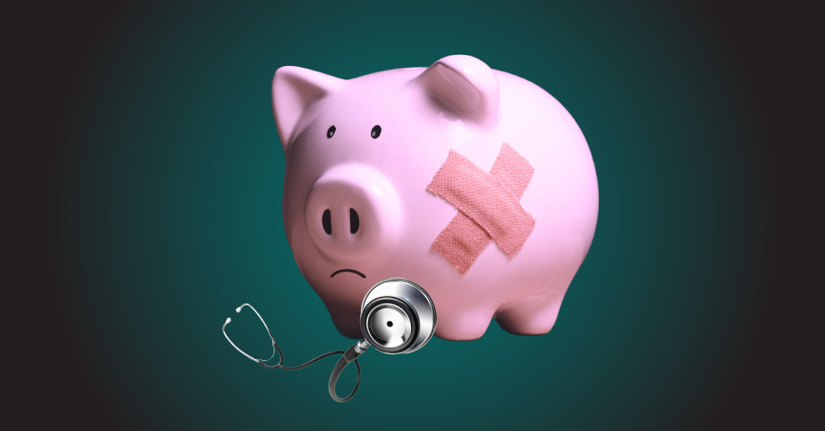 injured piggy bank in need of financial literacy