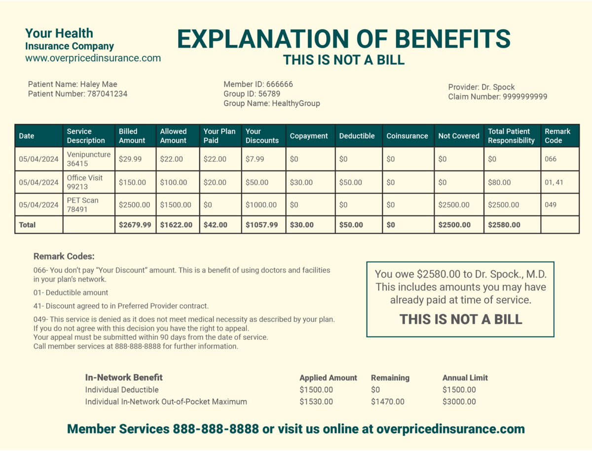 Explanation of Benefits (EOB)